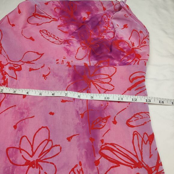 Vtg Y2K Hourglass Pink Floral Fairy Babydoll Sparkle Midi Mesh Slip Dress XS / S - Picture 9 of 11